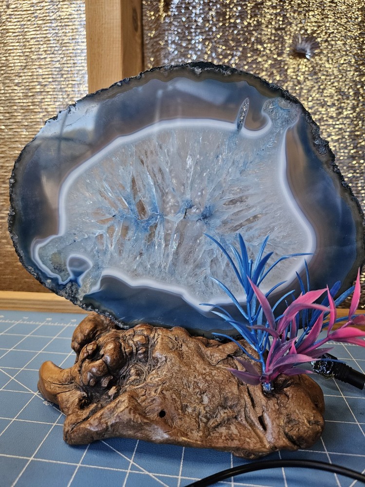 Nautical Lighted Home Decor Agate Stone Backlit Night Light Coral