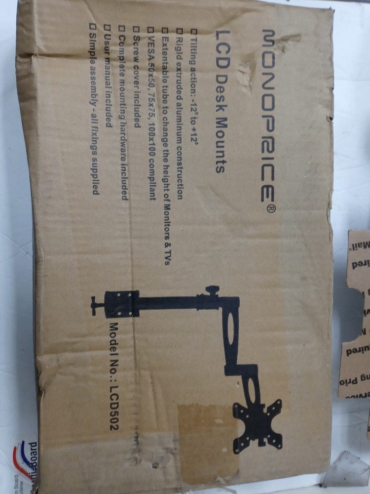 Monoprice LCD-502 Adjustable Tilting Desk Mounts open box