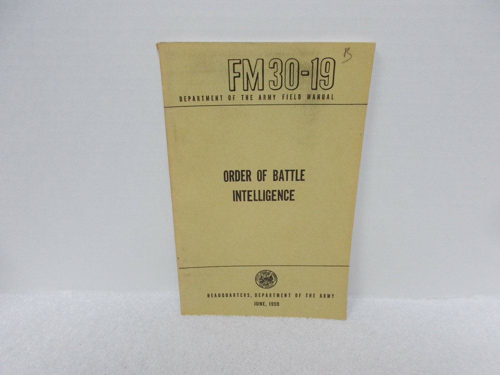 1959 ORDER OF BATTLE INTELLIGENCE MANUAL