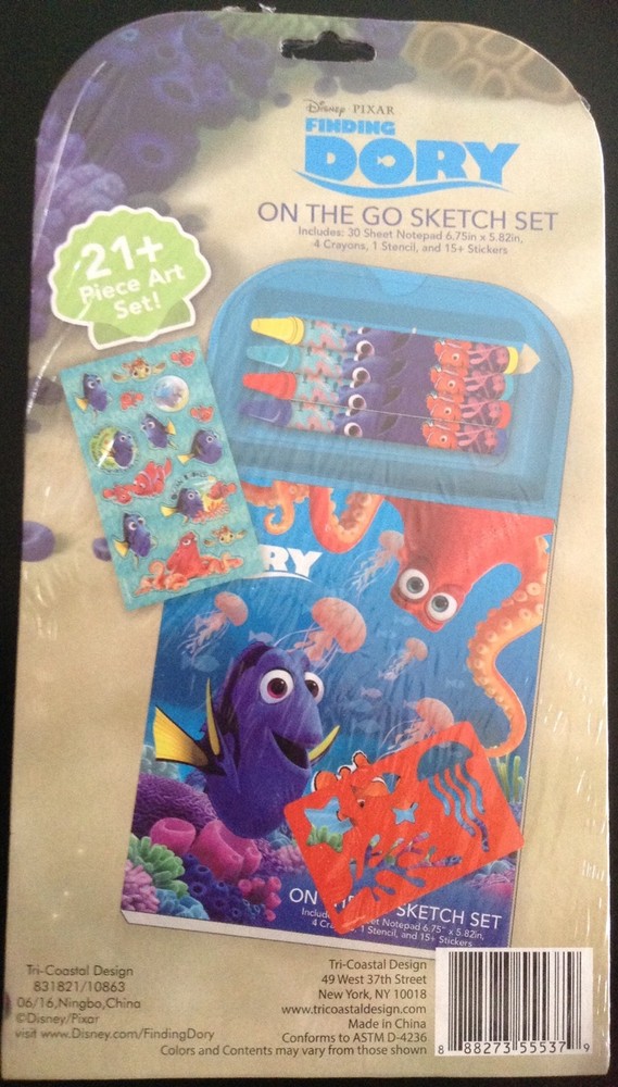 Disney Finding Dory Pixar Coloring Drawing Sketch Pad Book Sticker Set