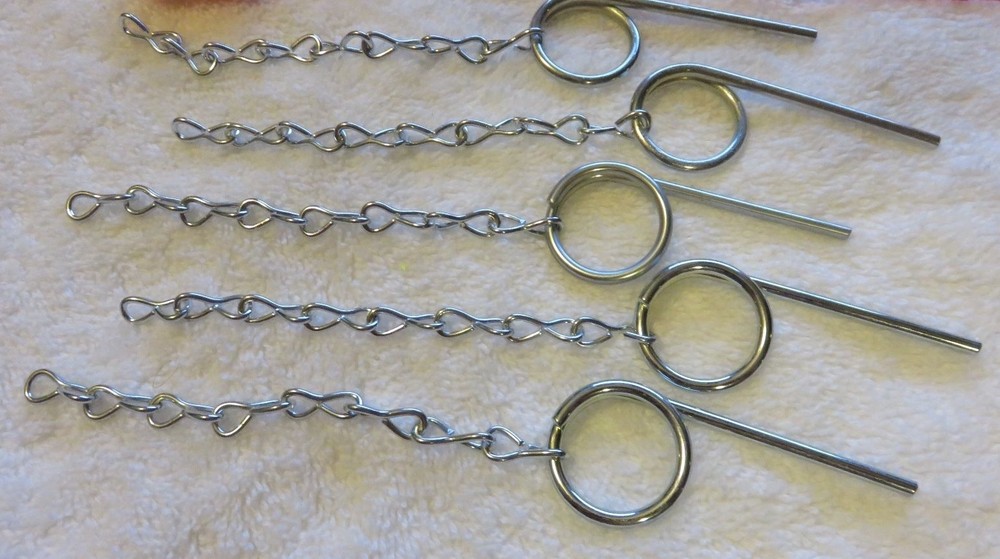 🔥🧯 5-Fire Extinguisher Safety Pull Pin & Chain With 10-Flag Seals-BLACK 🔥🧯