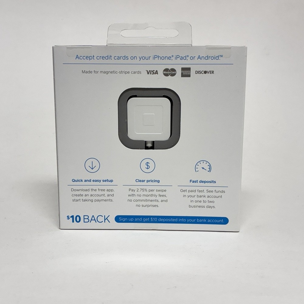 SQUARE Magstripe Credit Debit Card Reader 3.5mm Jack| iPhone iPad Android SEALED