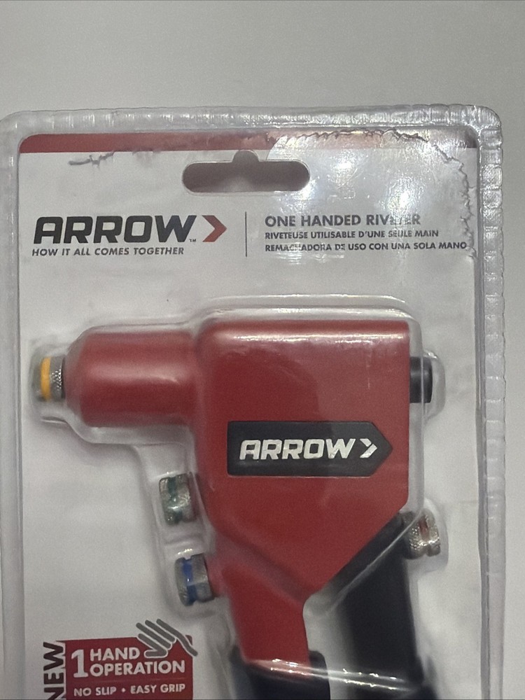 Arrow One-Handed Riveter RT187M Color Coded Rivet Heads Adjustable Open Box