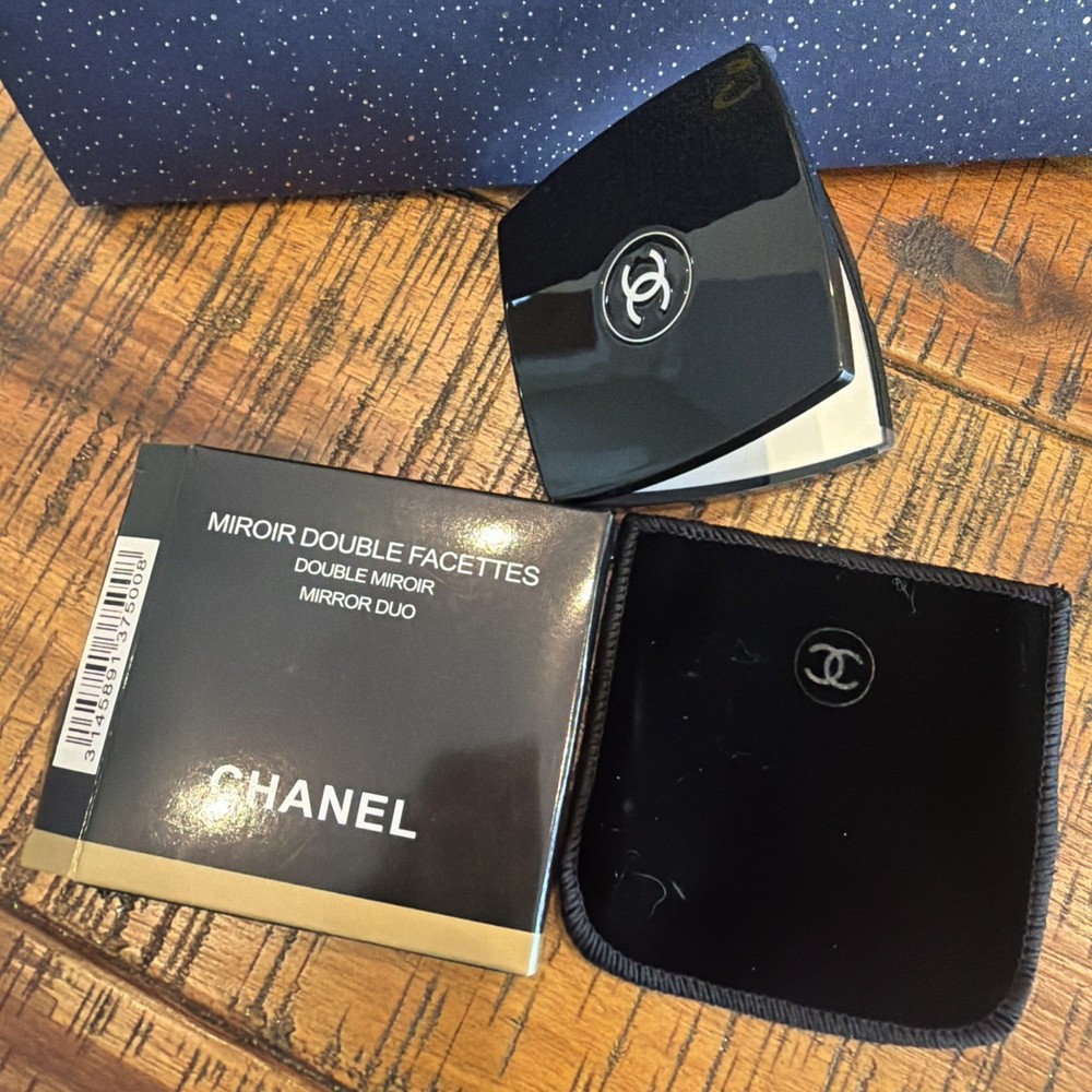 Chanel Mirror Duo Compact Double Facette Makeup Mirror Black