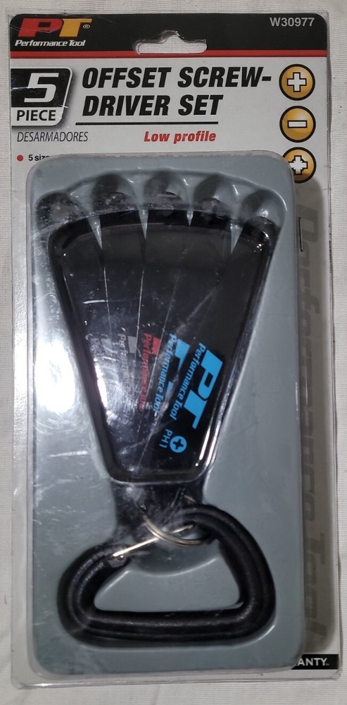 NEW!! Performance Tool 5-Pc Low-Profile Screwdriver Set