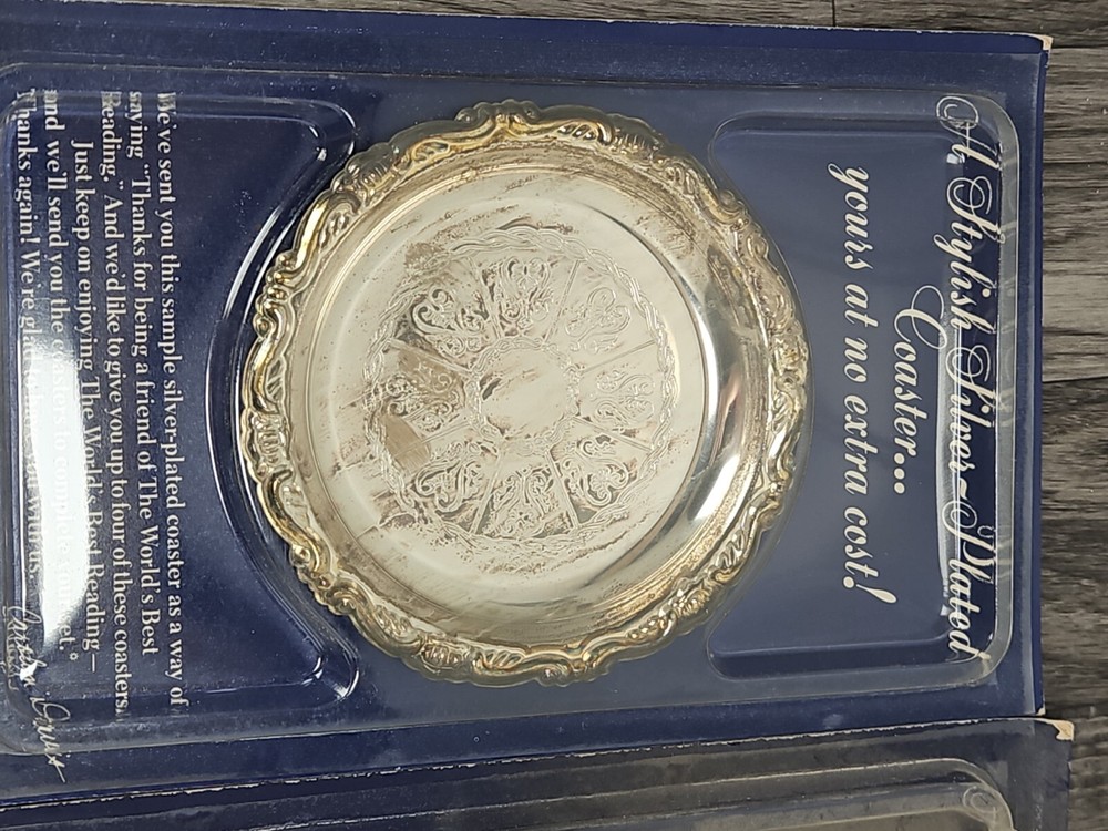 1989 Reader's Digest Silver-plated Coasters