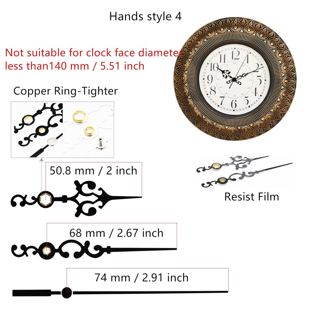 Quartz Clock Movement Continuous Sweep 4.5mm Shaft Replacement