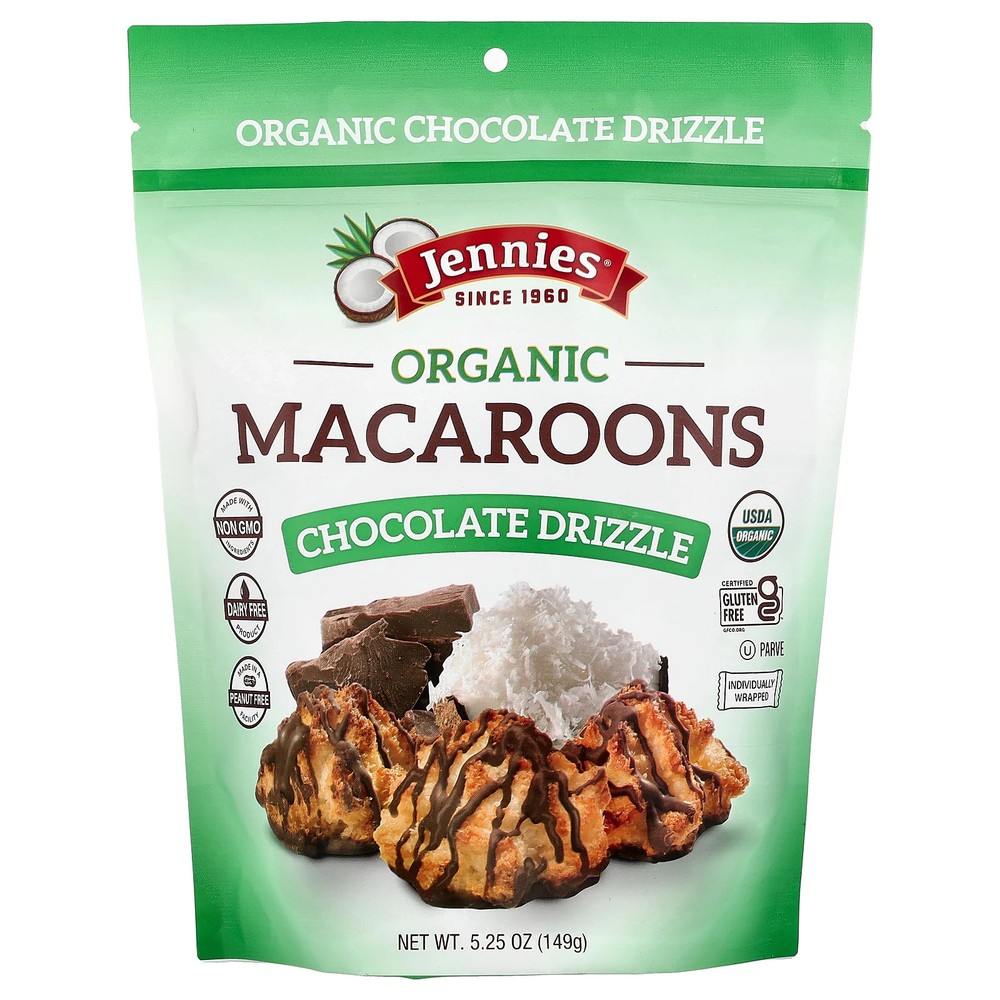 Organic Macaroons, Chocolate Drizzle, 5.25 oz (149 g)