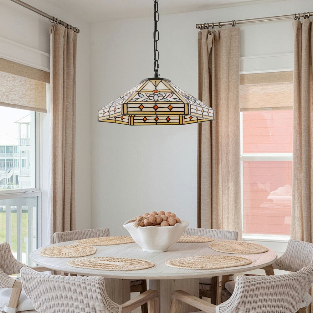 Pendant Light - 2-Light Iron & Glass, Ceiling Mount, Adjustable Height 5-60cm