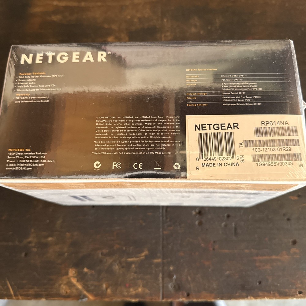 NETGEAR CABLE DSL WEB SAFE ROUTER RP614