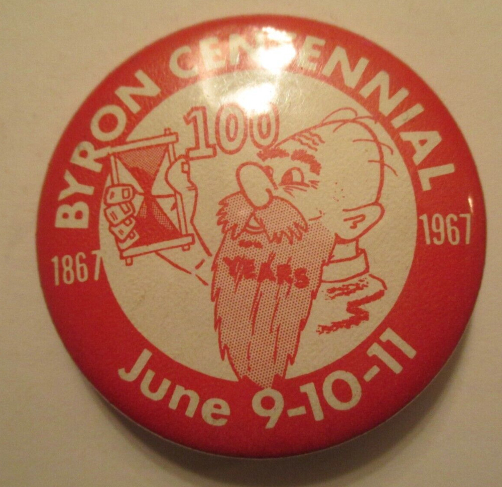 Byron Minnesota 1967 Centennial MN Pinback Button