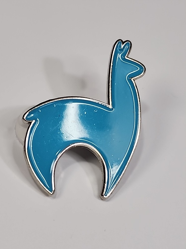 Blue Lama Lapel Pin Stylized Design