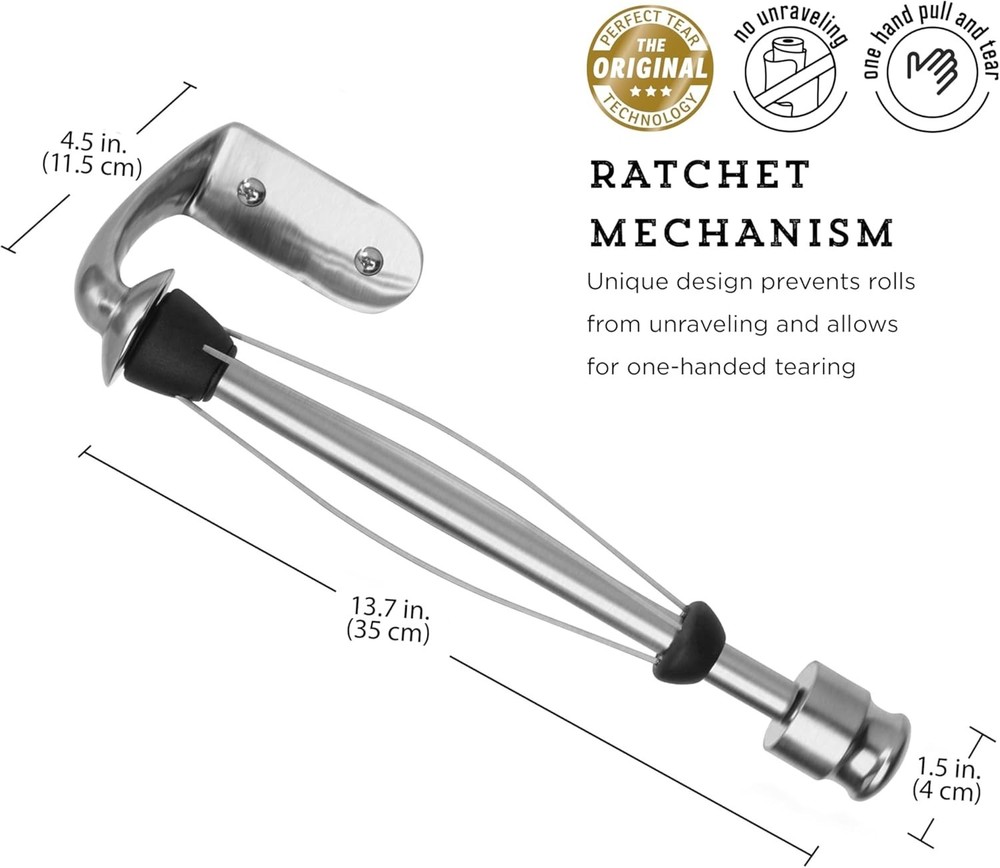Versatile Wall-Mount Paper Towel Holder - Fits All Rolls & Easy Installation