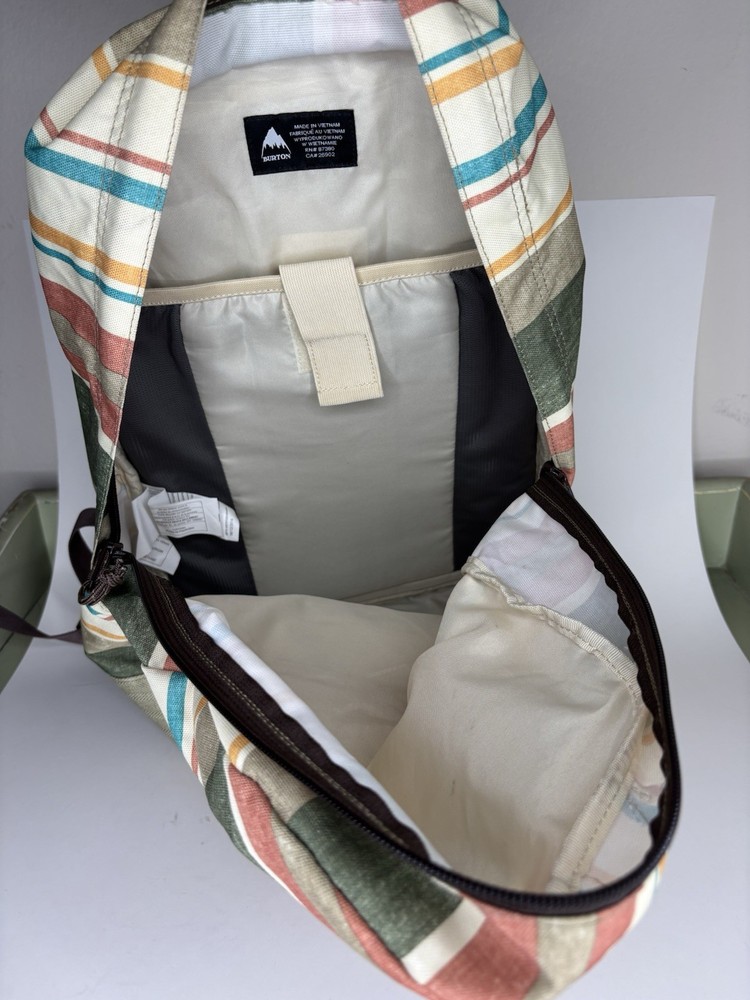 Burton Day Pack Backpack Travel Bag with LapTop pouch inside Stripped Multicolor