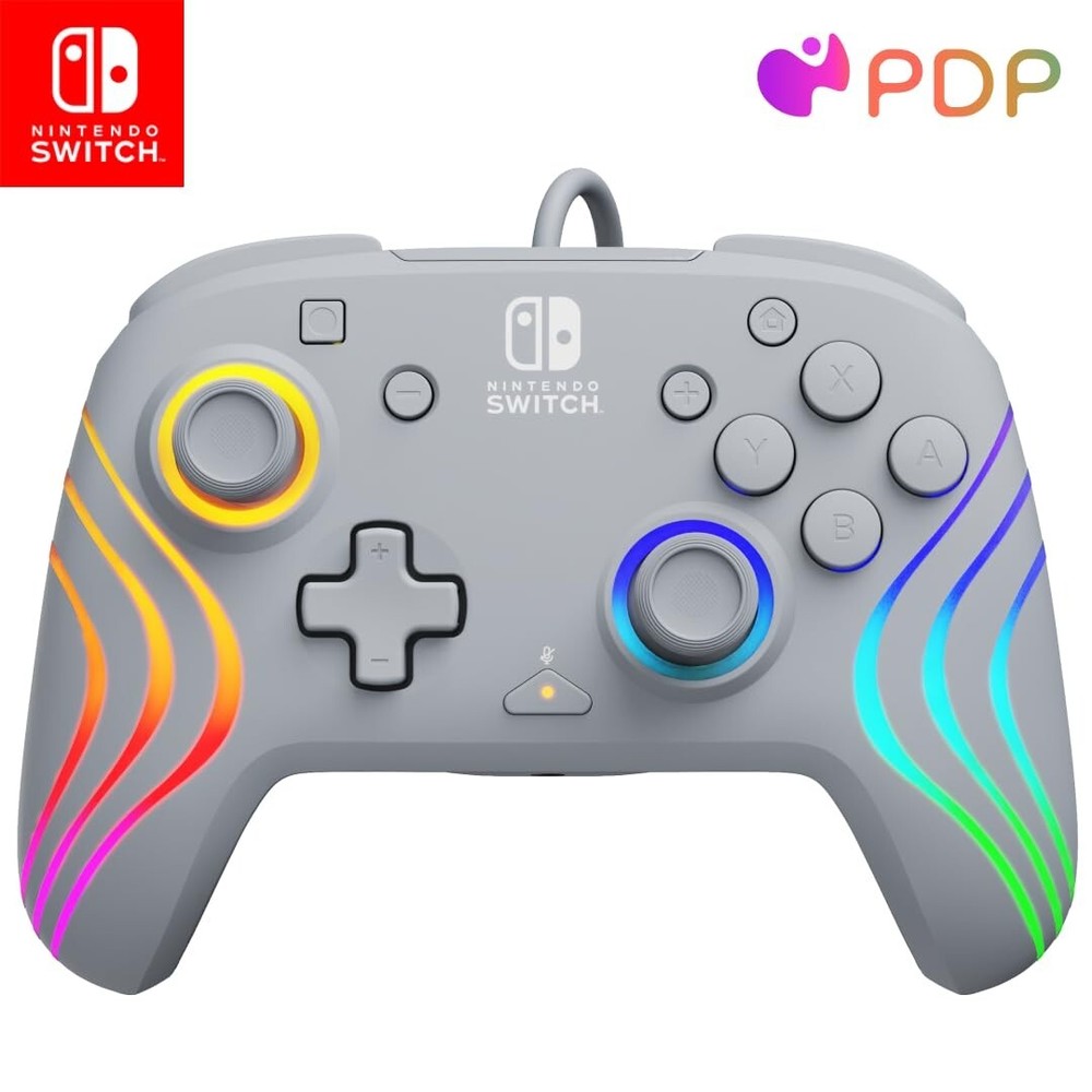 PDP Afterglow Wave Wired LED Controller for Nintendo Switch,OLED - Grey