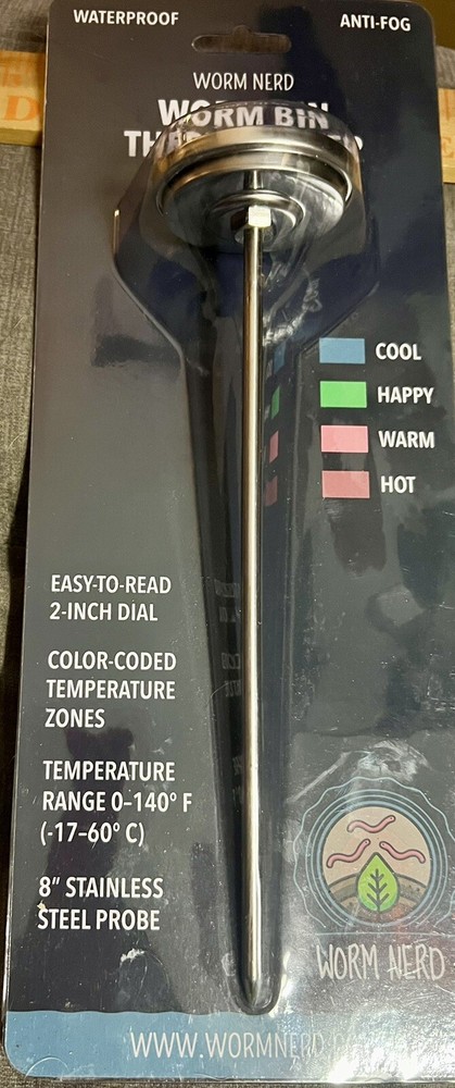 WORM NERD WORM BIN THERMOMETER~NEW