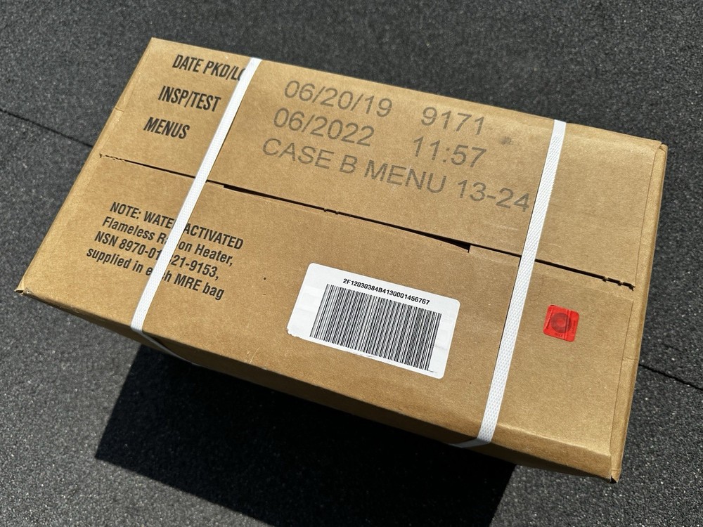 MRE A or B Case - Meal, Ready to Eat - Case of 12 Meals (Insp.2022)