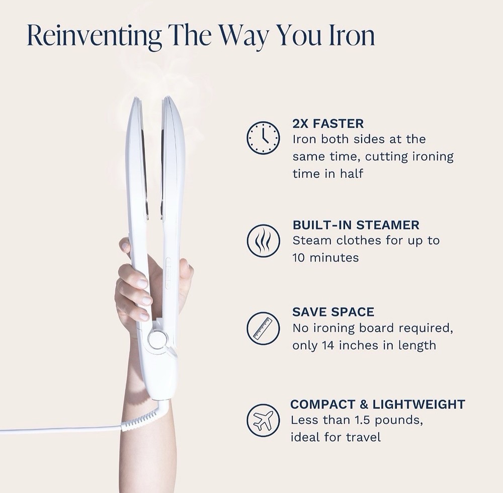 Nori Handheld Press Steam Iron, White