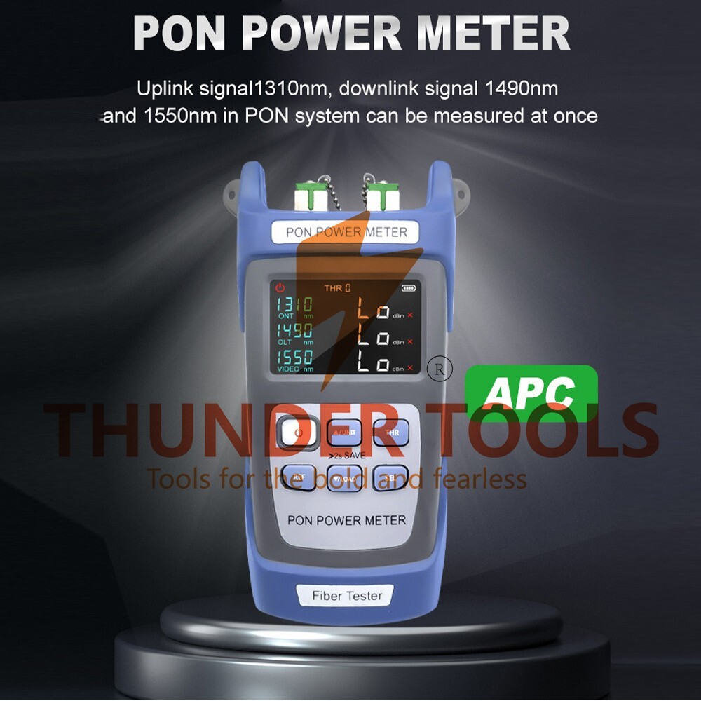 Thunder Tools Handheld PON Power Meter Optical Fiber Tester Network Ten