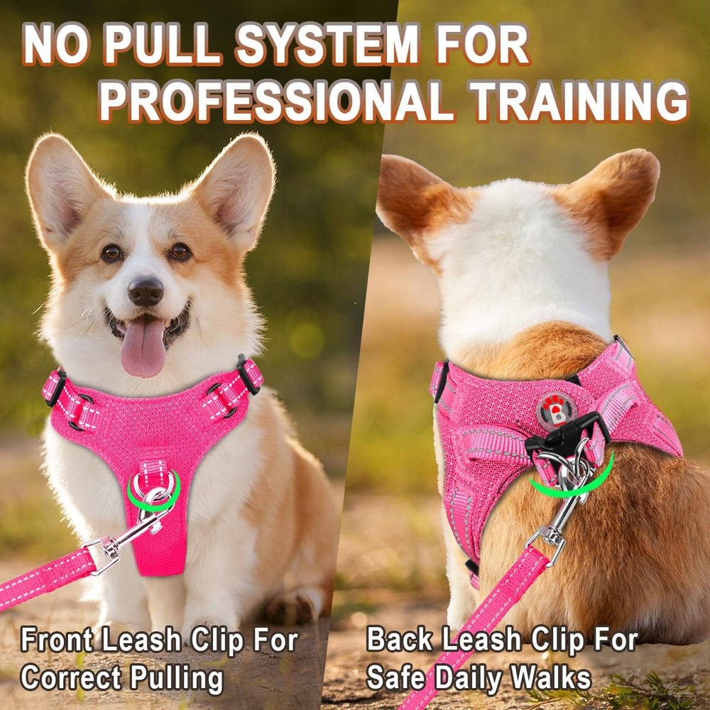 Dog Harness Step in Dog Vest Harness, Reflective Adjustable Puppy No Pull Har...