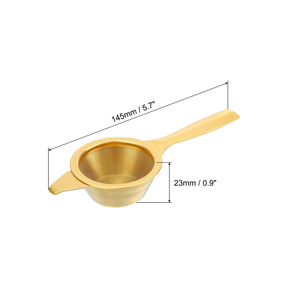 Tea Infuser Filter with Handle Tea Strainer for Loose Leaf Tea Gold