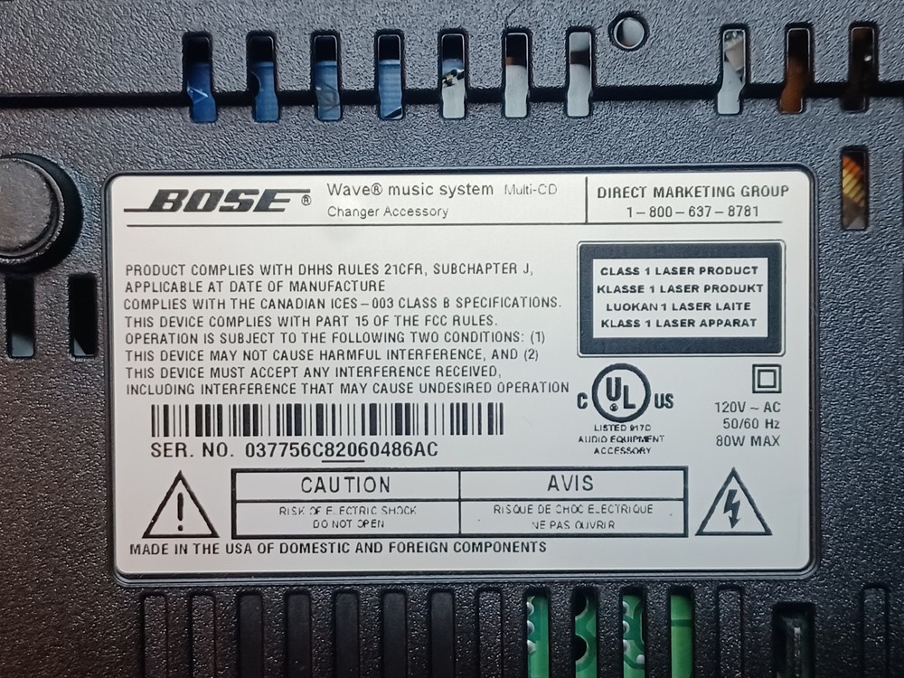 Bose Wave Music System 3-disc Multi-CD Changer Accessory FOR PARTS ONLY
