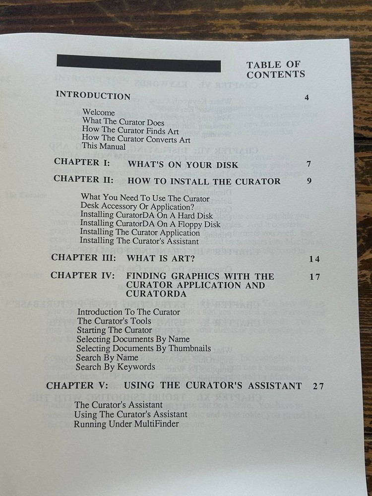 Vintage Macintosh The Curator Art Management Integration Program Manual