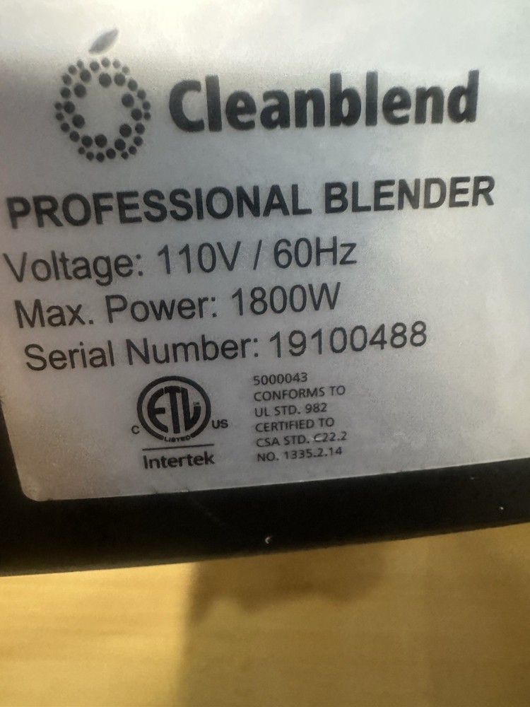 Cleanblend Commercial Blender
