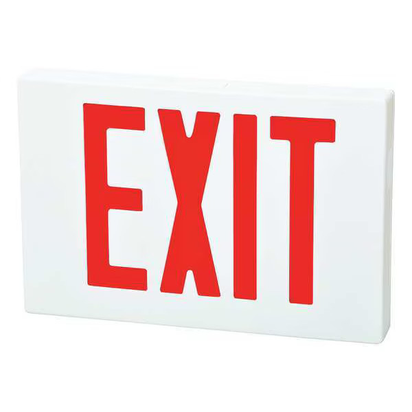 Fulham Exit Sign, White, 1 or 2 Face(s), LED,  Mount, Not Battery Powered