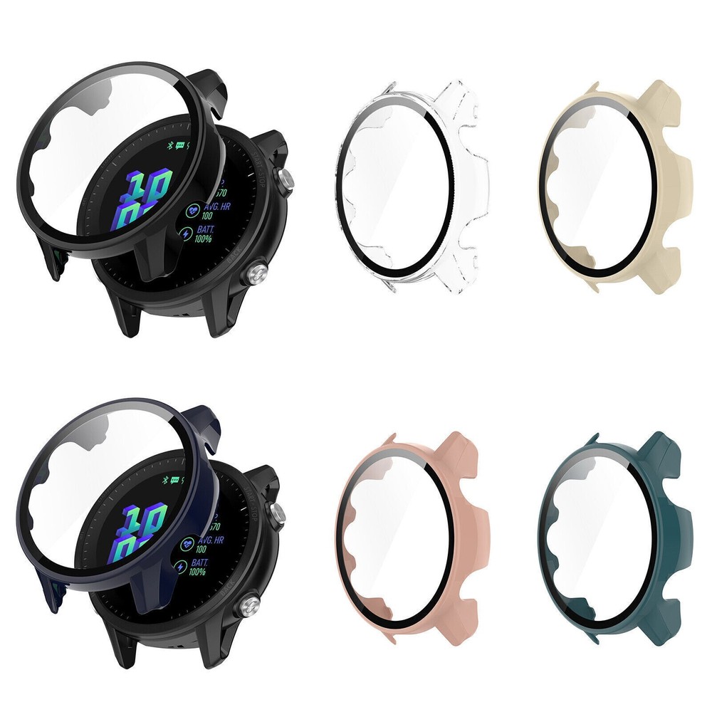 For Garmin Forerunner 955 Solar Watch PC Glass Screen Protector Case Cover Frame