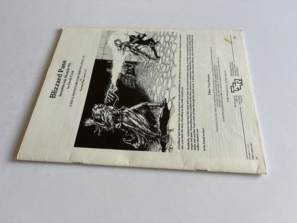 Dungeons and Dragons Blizzard Pass TSR 1983