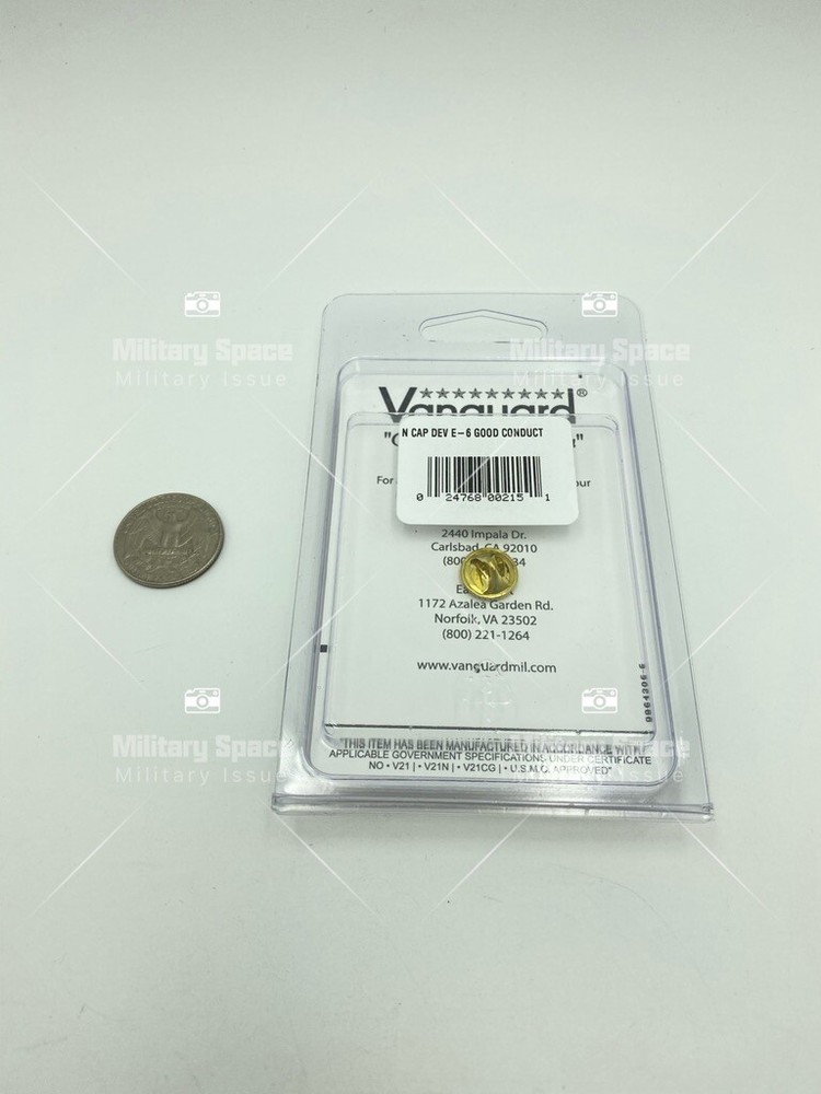 GENUINE U.S. NAVY CAP DEVICE: E6 GOOD CONDUCT - SILVER EAGLE WITH GOLD CHEVRONS