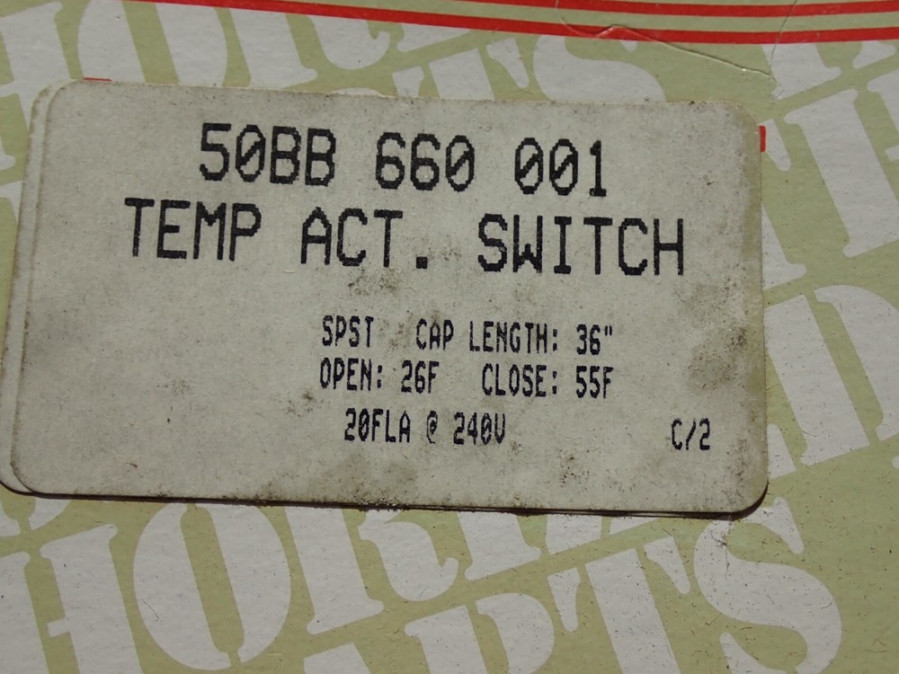 HH 22JB 026 TEMP ACT SWITCH CARRIER NEW