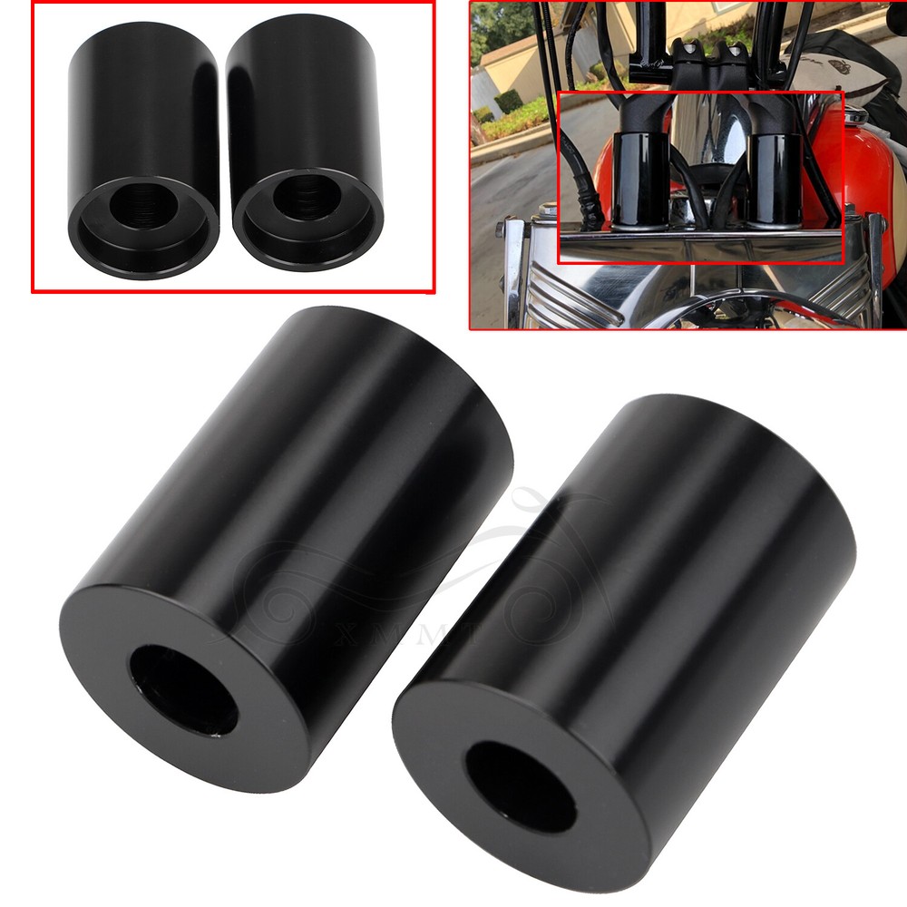 Motorcycle 1.75" Black CNC Riser Extensions Fit For Harley 1" Handlebars Models