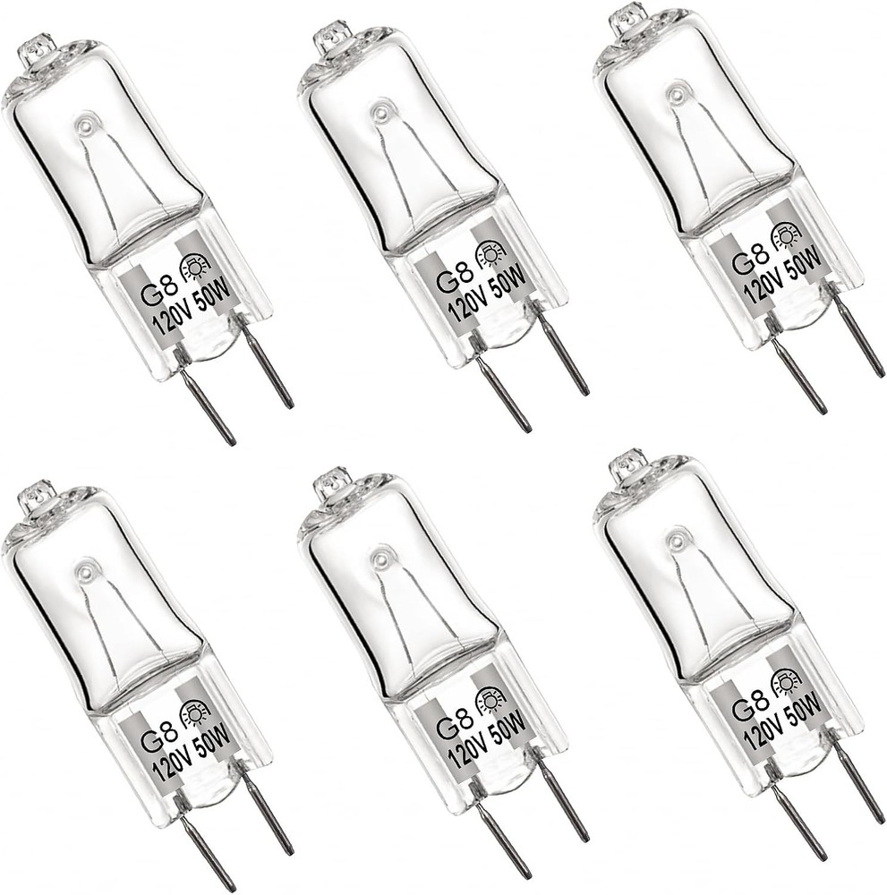 (6pack) Appliance Light Bulb for GE Microwave Oven,G8 50W Halogen White