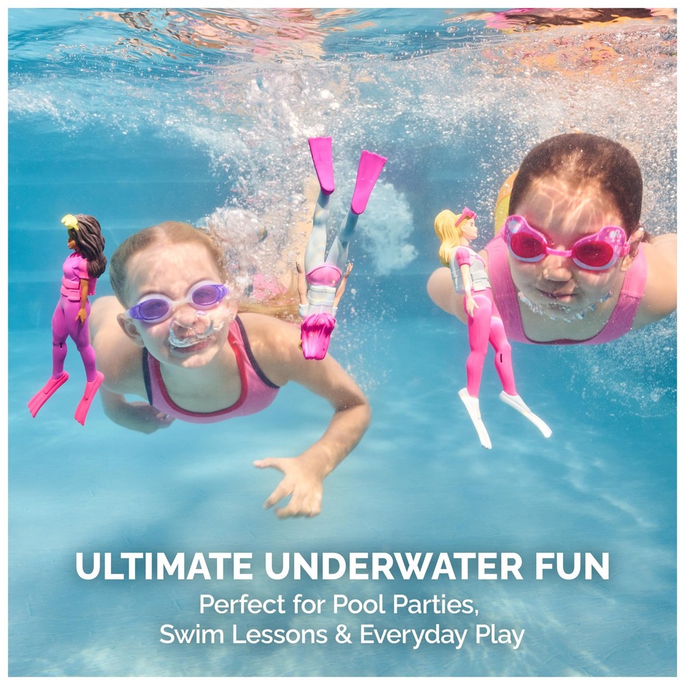 SwimWays Barbie Dive Characters 3-Pack, Swimming 1,