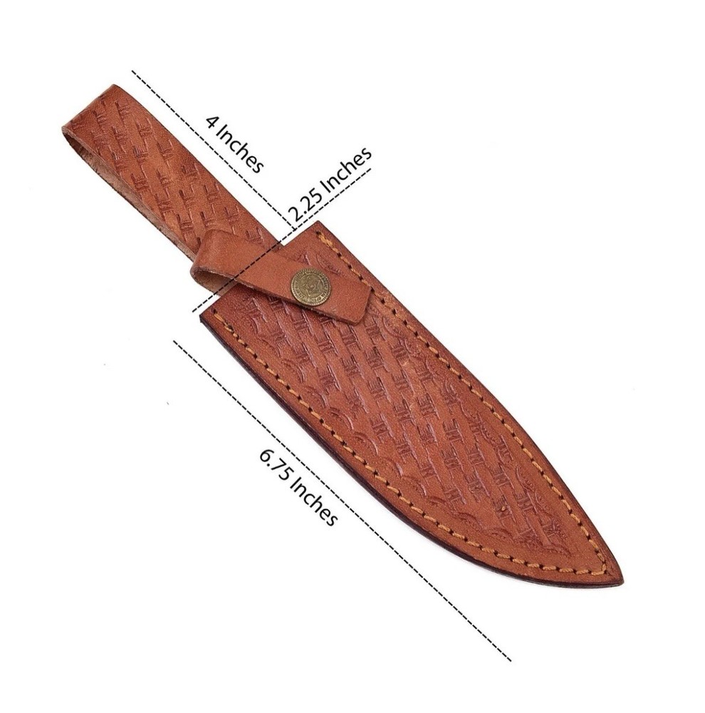 Custom Handmade Fixed blade knife Leather Sheath Belt Loop Carry Holster Case