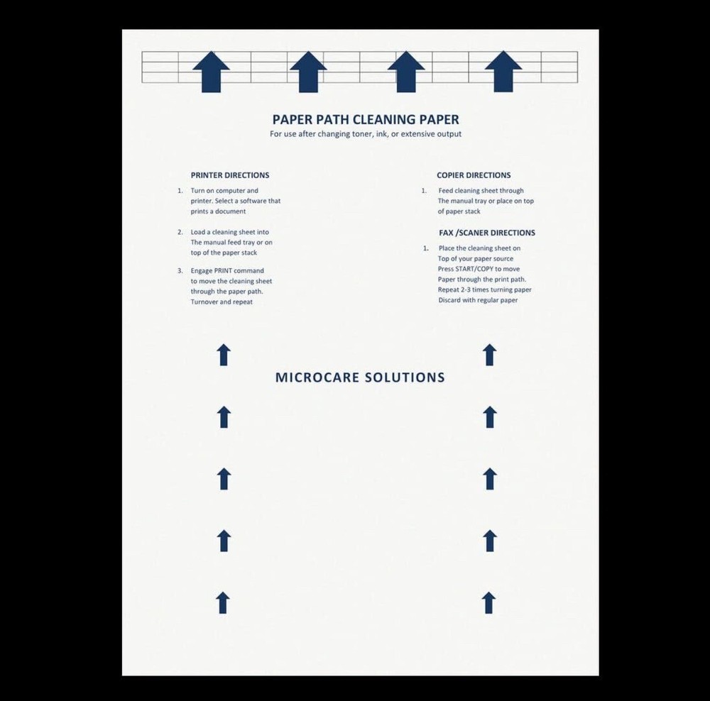 Laser & Inkjet Printer Cleaning Sheet (8.5x11) 10 Sheets