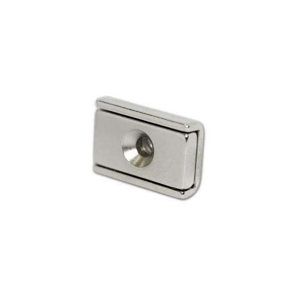 4x Countersunk 20mm Shallow Rectangular Pot Magnets | Gate Latch Door Catches