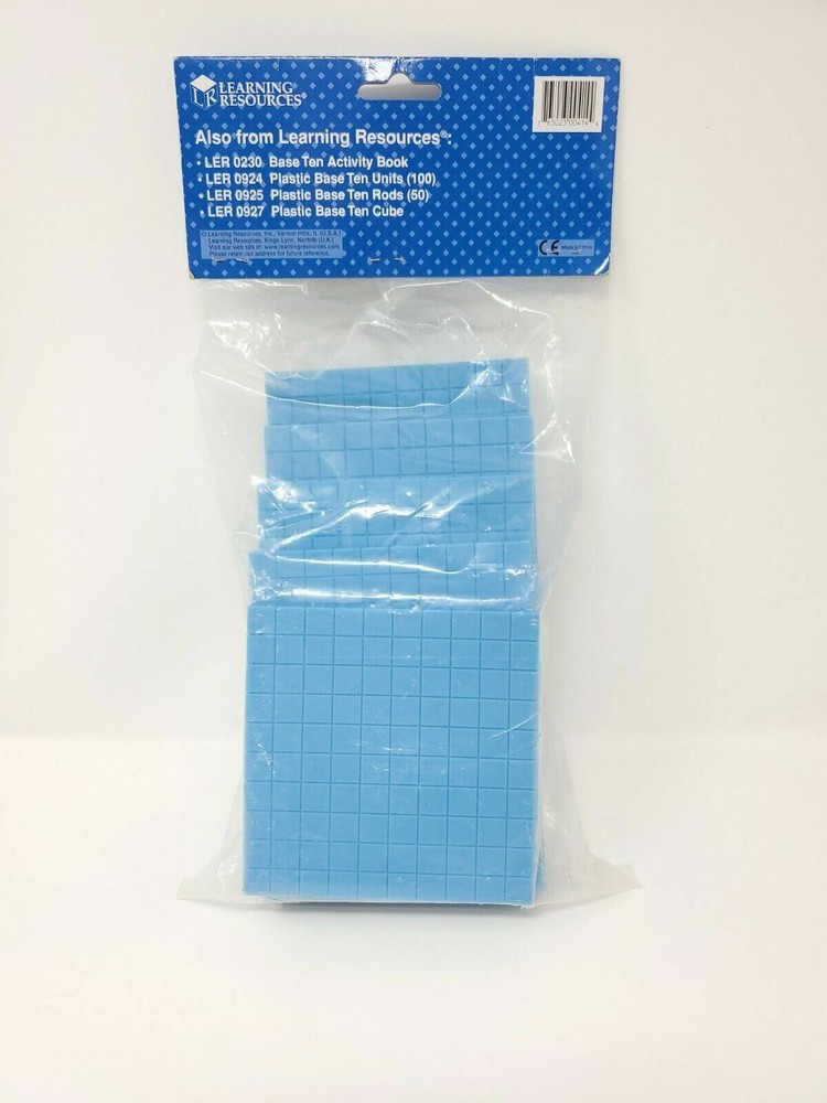 LEARNING RESOURCES BASE TEN FLATS PLASTIC BLUE 10/PK