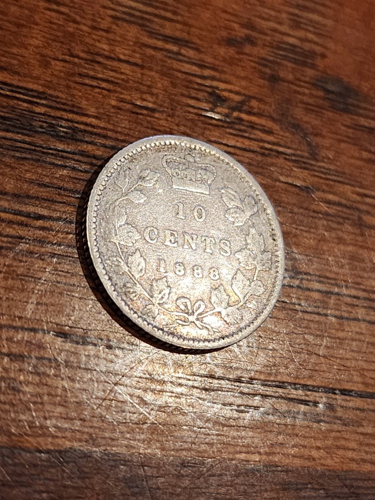 1888 Canada 10 Cents Silver Coin