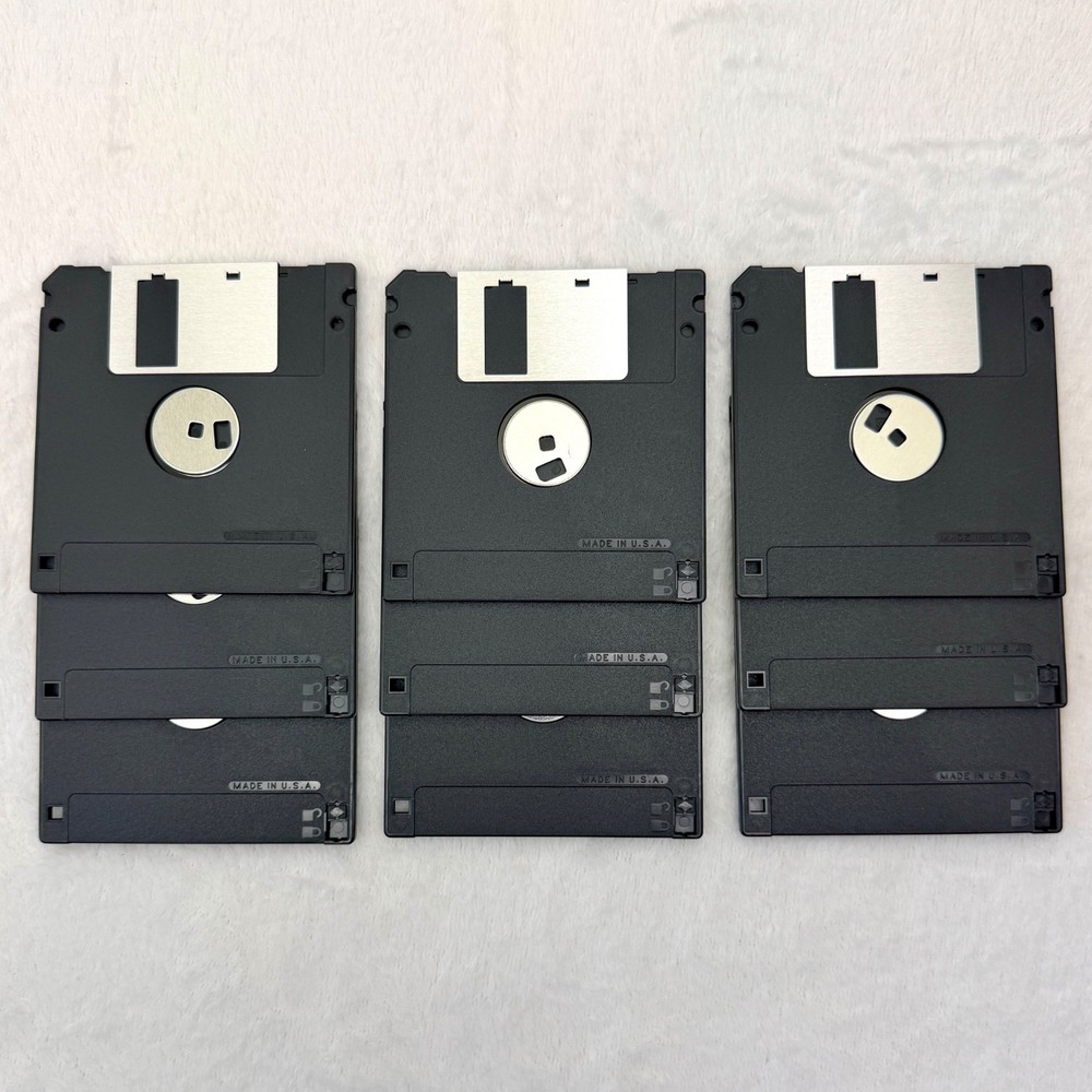 9 Imation 3.5" Diskettes 1.44MB 2HD IBM Formatted with Telescoping Plastic Case