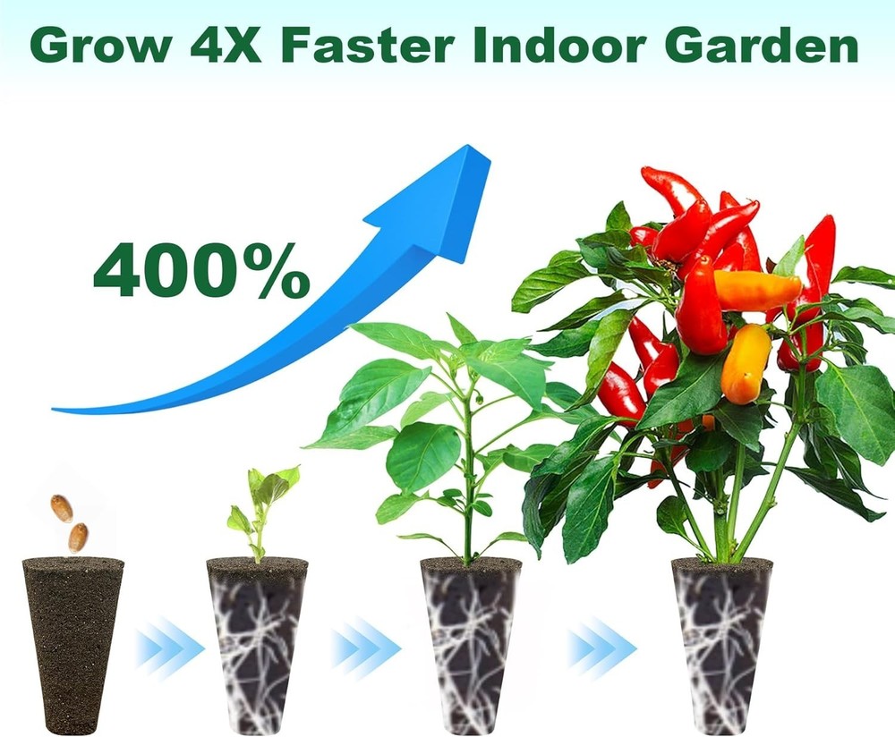 Hydroponic Grow Sponges 50 Pack Biodegradable Coconut Shell Seed Starter