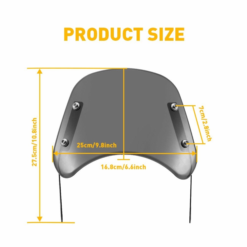 Universal Motorcycle Headlight Fairing Windscreen Windshield 5-7" Smoke HOT EAH