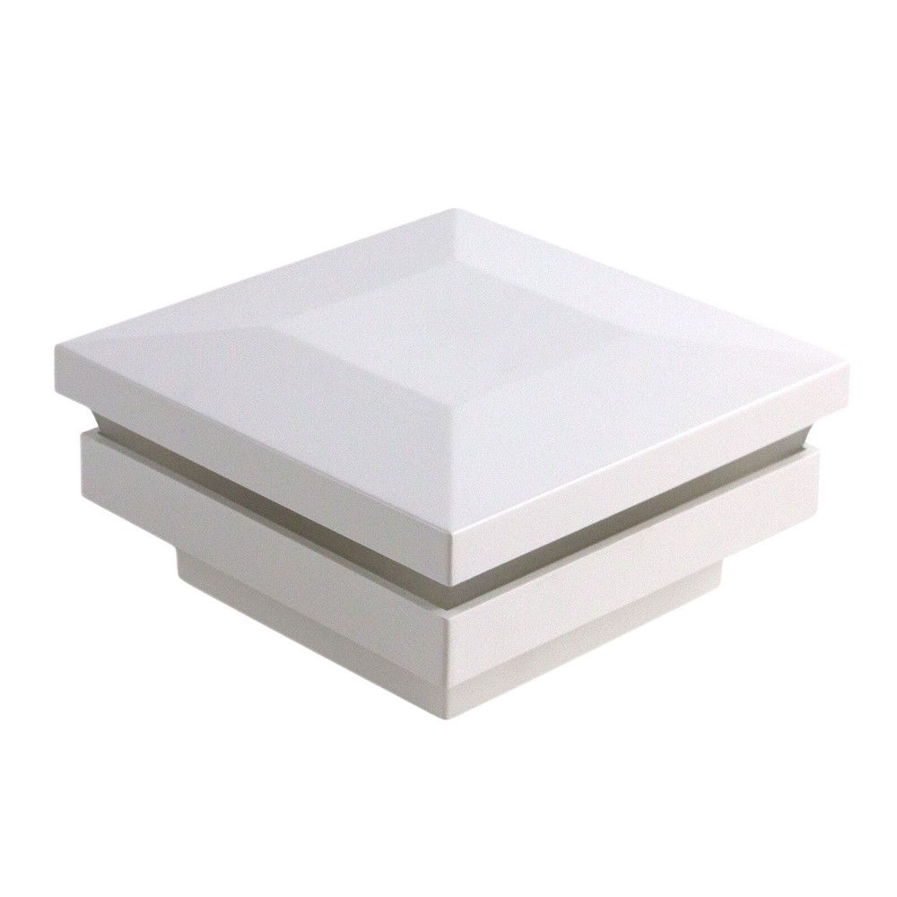 2 1/2" Sq. Ornamental Low Voltage LED Lighted Post Cap - White