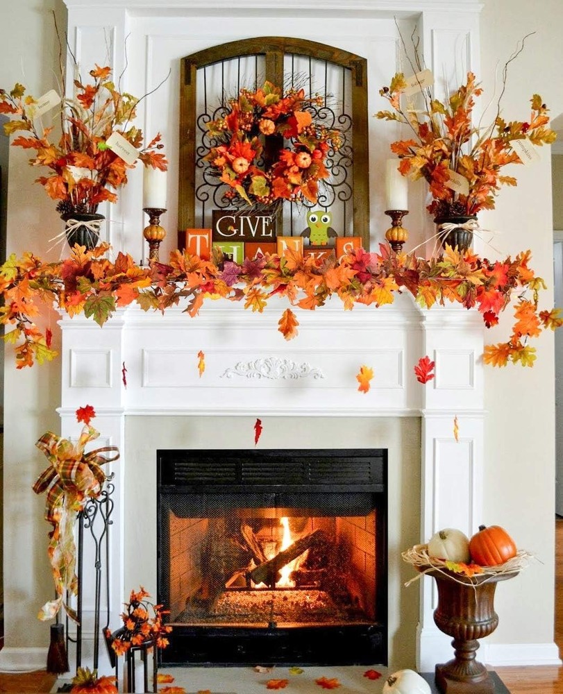 3pack Fall Garland Maple Leaf Garlands 5.9Ft/Piece Leaves Orange