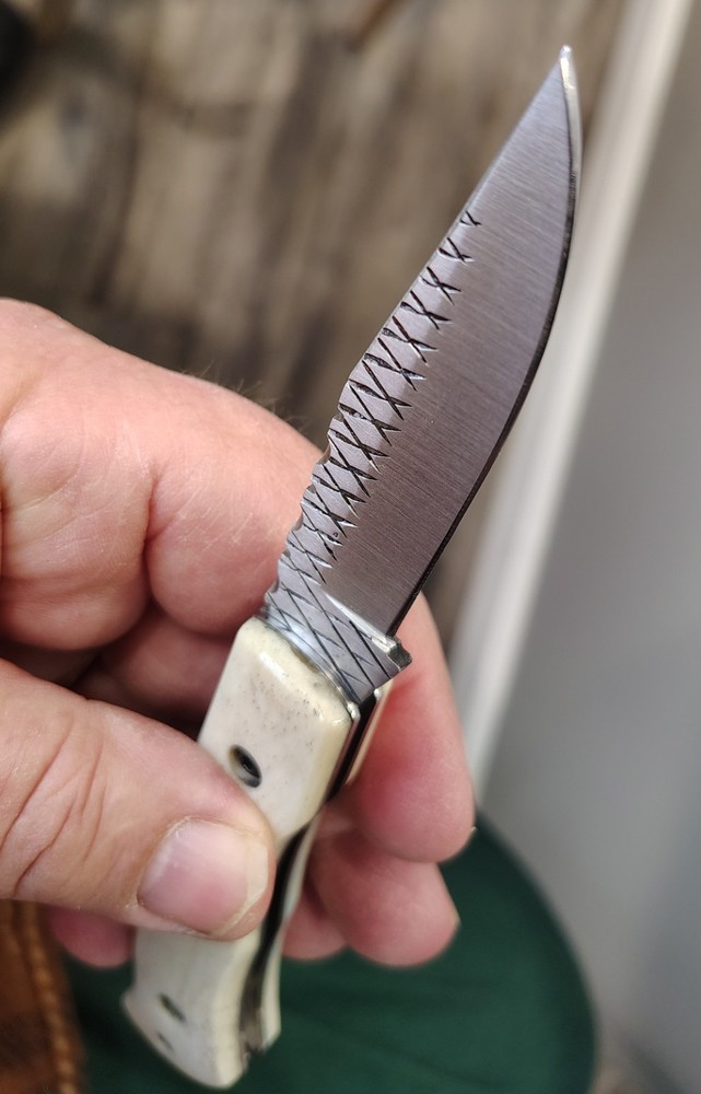 Handmade, Ground From A Rasp, Lock Back knife,Bone Handle,file worked,Unique ⚔️