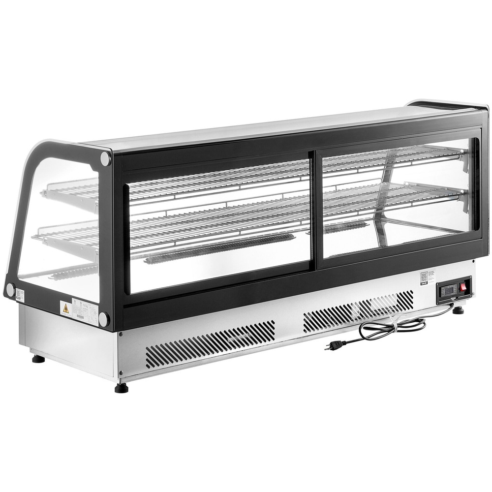 60" Black Curved Refrigerated Drop-In Countertop Bakery Display Case