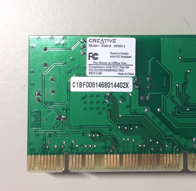 Vintage Creative Modem Blaster Card D13631-1