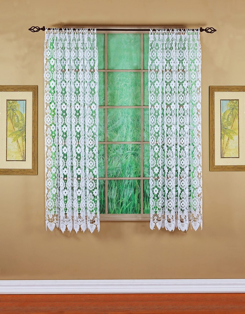 Medallion Macramé Panel 63",White,48W x 63L